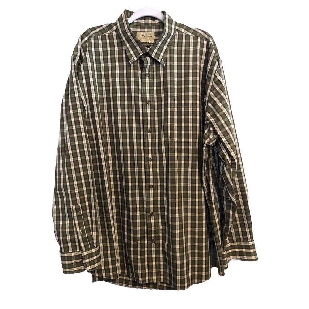 Cabelas Outfitter Series Mens Dress Shirt XL Tall‎ Button Down Long Sleeve Plaid
